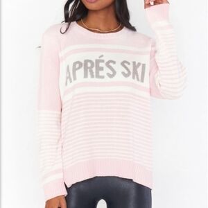 Show Me Your MuMu Alpine Sweater Apres Ski Pink Knit